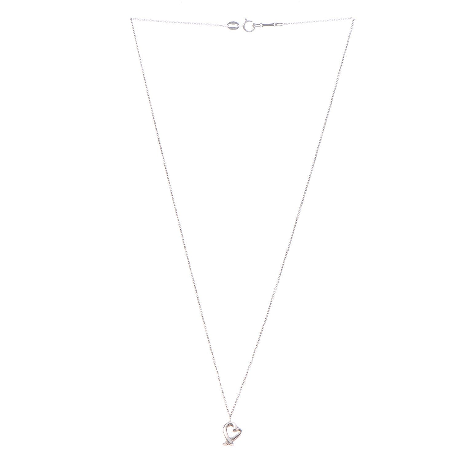 Tiffany Sterling Silver Paloma Picasso Loving Heart Pendant Necklace 3 of 7