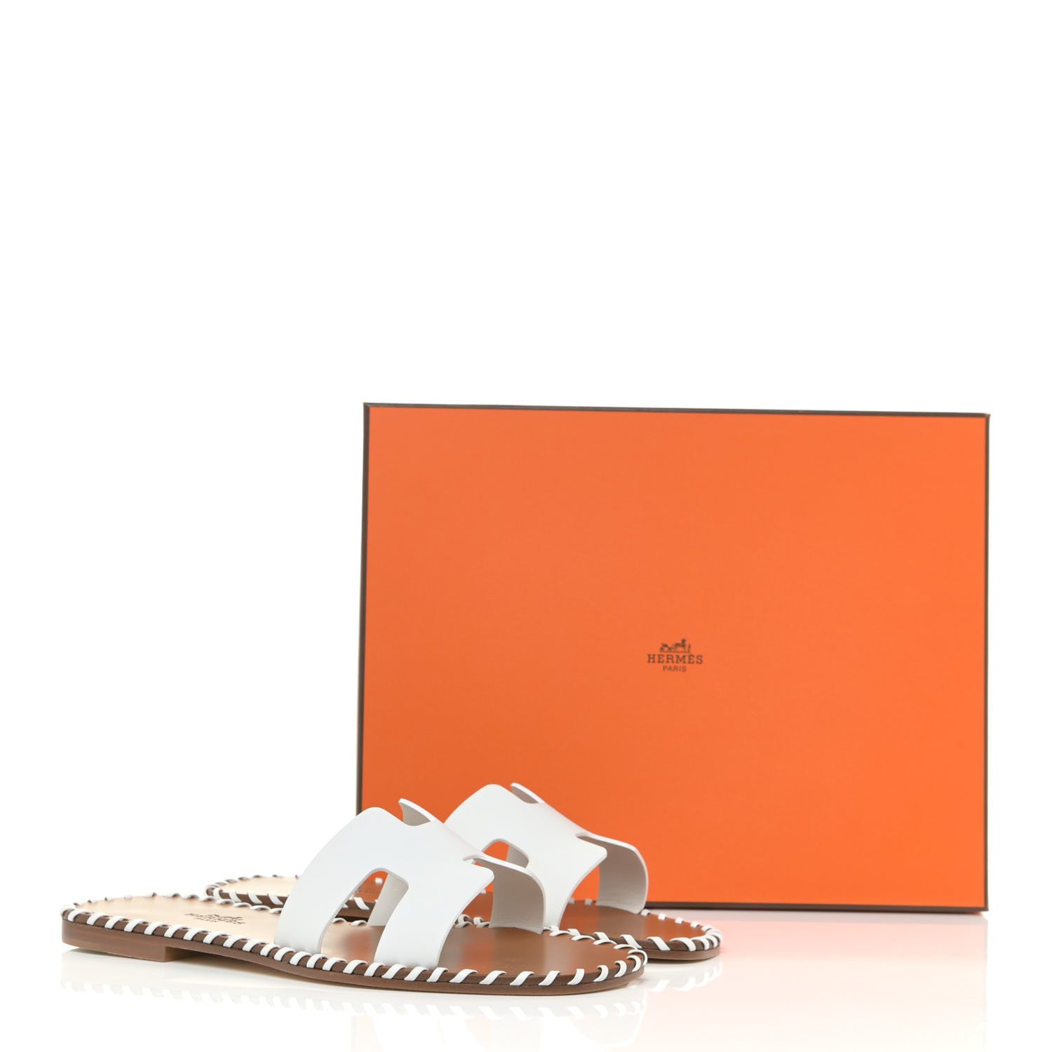 Hermes Calfskin Braided Oran Sandals 35.5 White 9 of 9