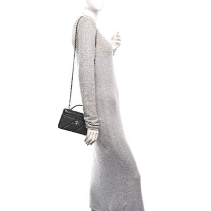 Chanel Caviar Quilted Top Handle Slim Vanity With Chain Black 2 of 11