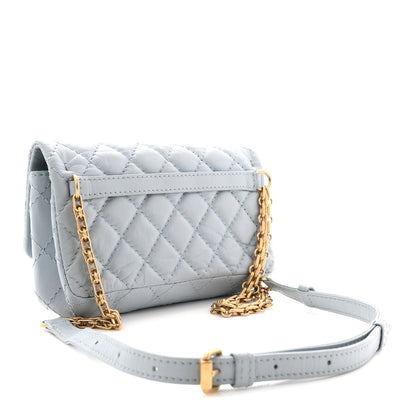 Chanel Aged Calfskin Quilted 2.55 Reissue Chain Waist Bag Light Blue 3 of 11