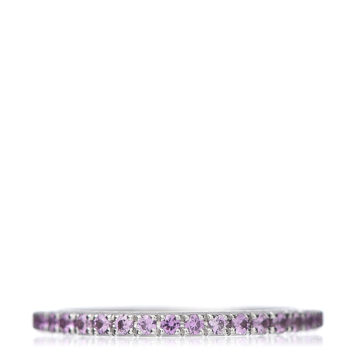 18K White Gold Pink Sapphire Metro Ring 48 4.5