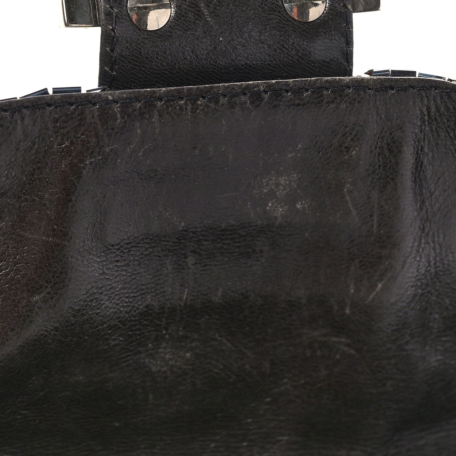 Fendi Satin Beaded Baguette Blue Black 15 of 15
