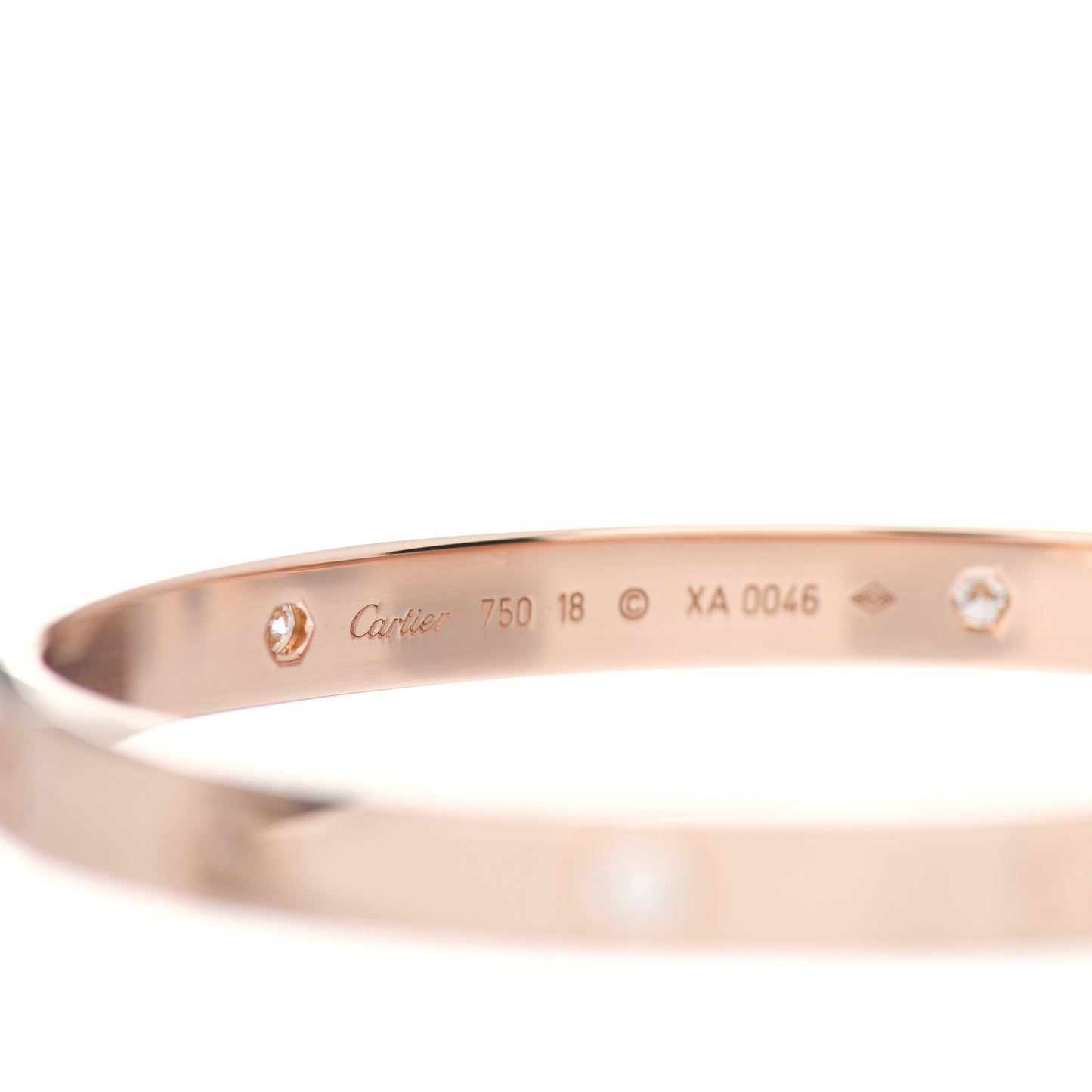 18K Pink Gold 4 Diamond LOVE Bracelet 18