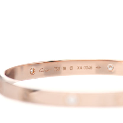 Cartier 18K Pink Gold 4 Diamond LOVE Bracelet 18 4 of 5