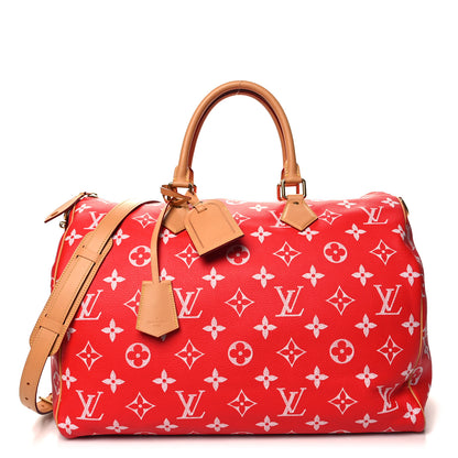 Louis Vuitton Calfskin Monogram Speedy P9 Bandouliere 50 Red 1 of 13
