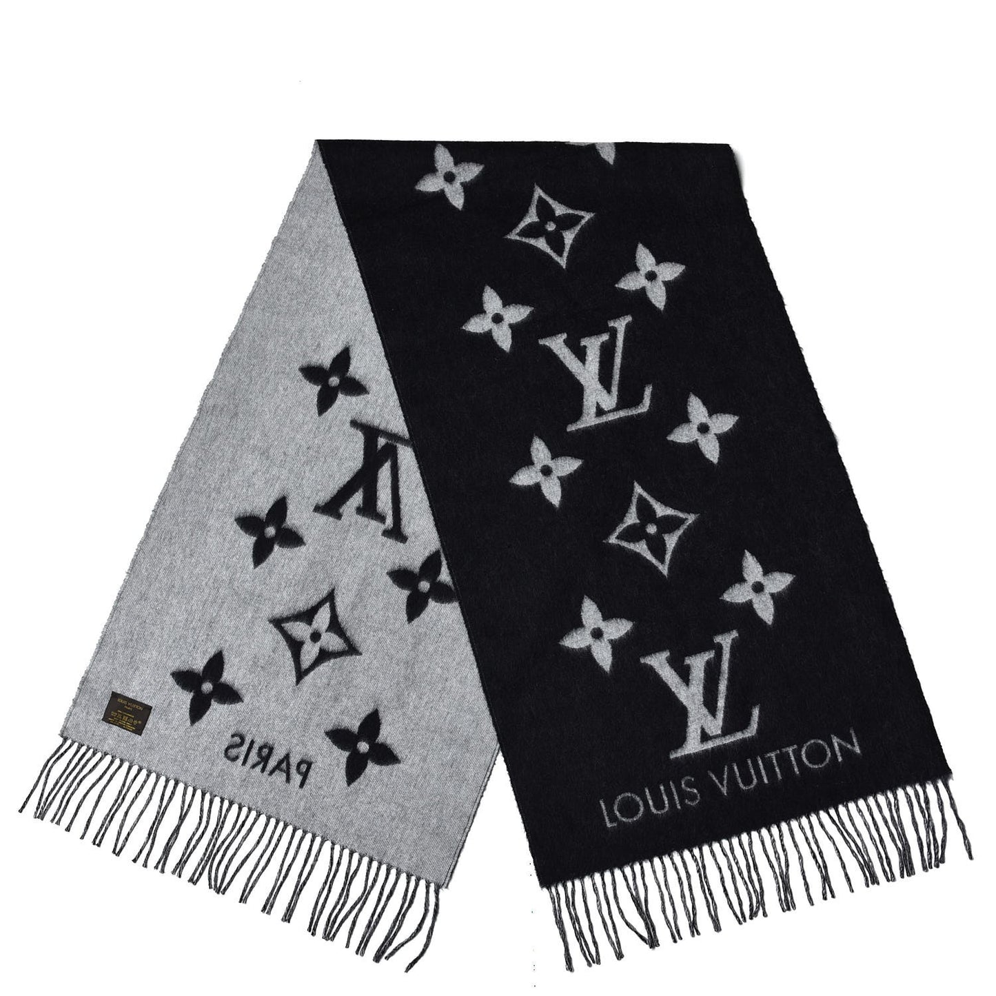 Cashmere Monogram Reykjavik Scarf Black