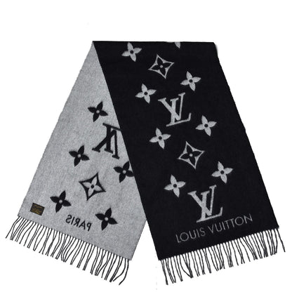 Louis Vuitton Cashmere Monogram Reykjavik Scarf Black 3 of 6