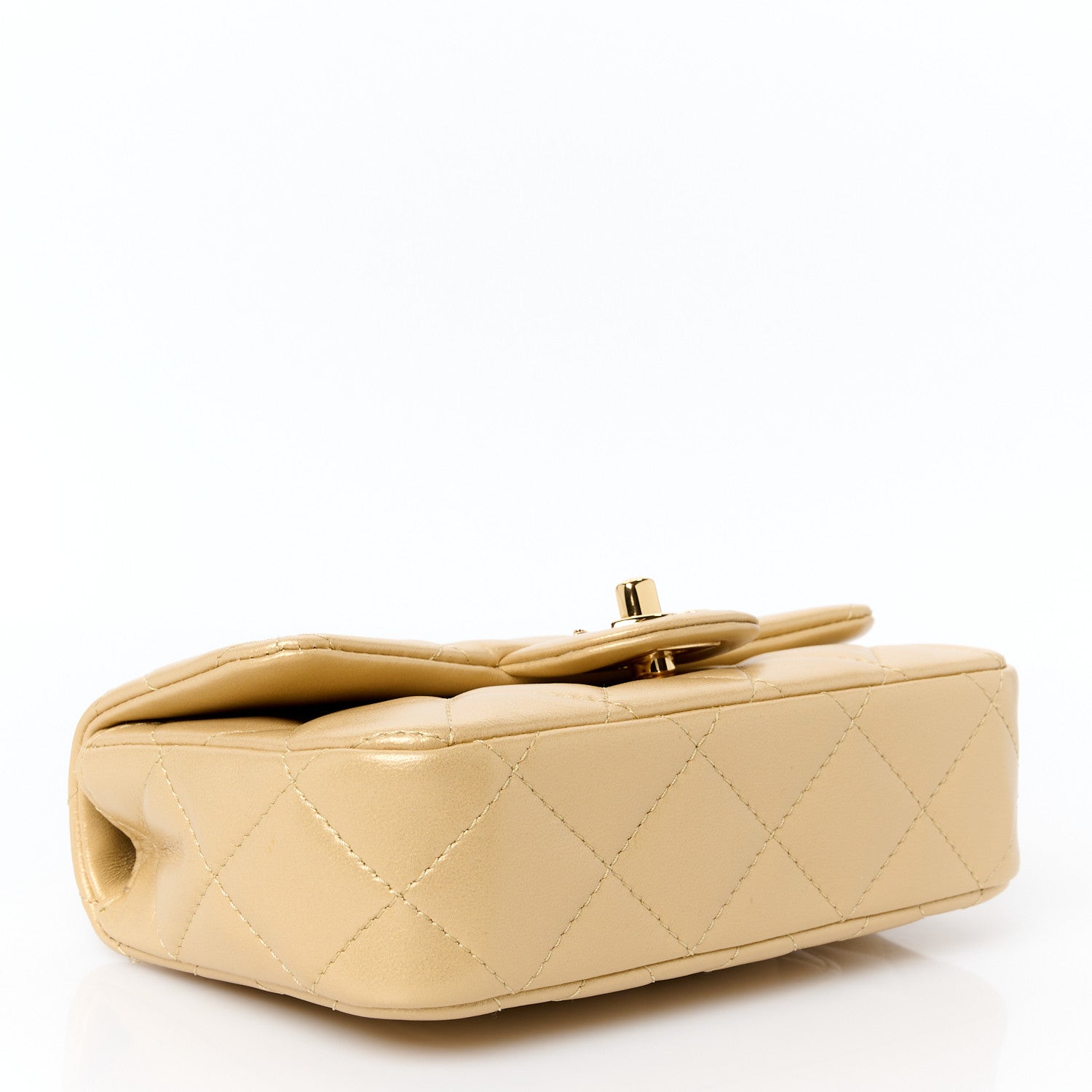 Chanel Metallic Lambskin Resin Quilted Top Handle Mini Flap Gold 4 of 11
