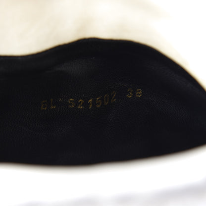 Saint Laurent Veluto Master Ostrich Yeti 110 Over The Knee Boots 38 Blanc Optique 7 of 8