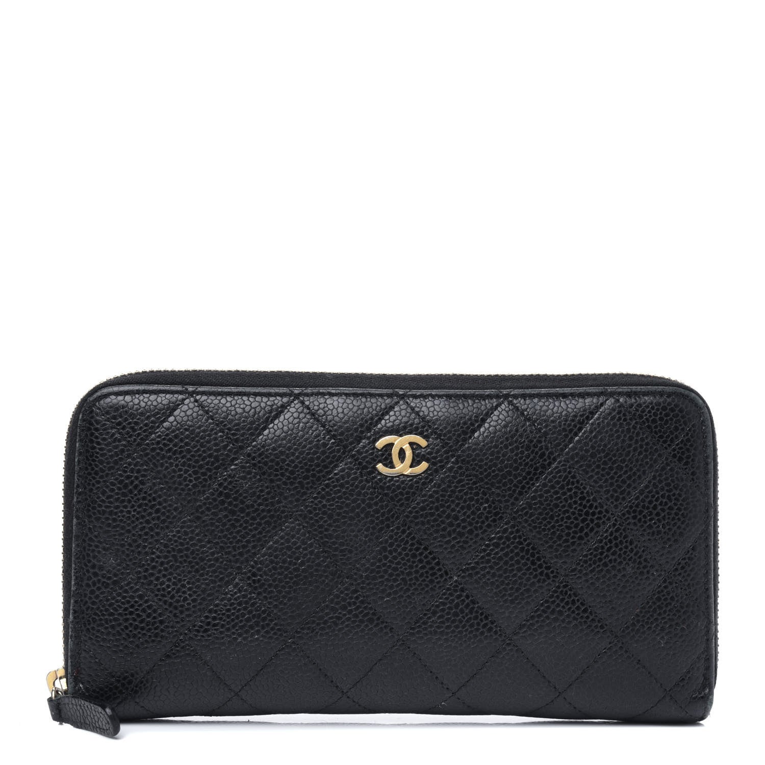 Chanel Caviar Quilted Large Gusset Zip Around Wallet Black 1 of 24