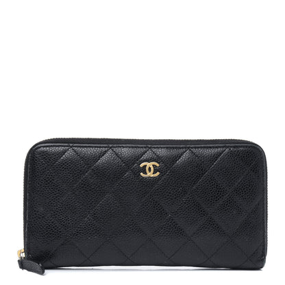 Chanel Caviar Quilted Large Gusset Zip Around Wallet Black 1 of 24