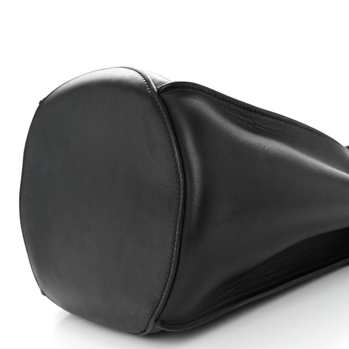 Smooth Calfskin Long Strap Big Bucket Bag Black