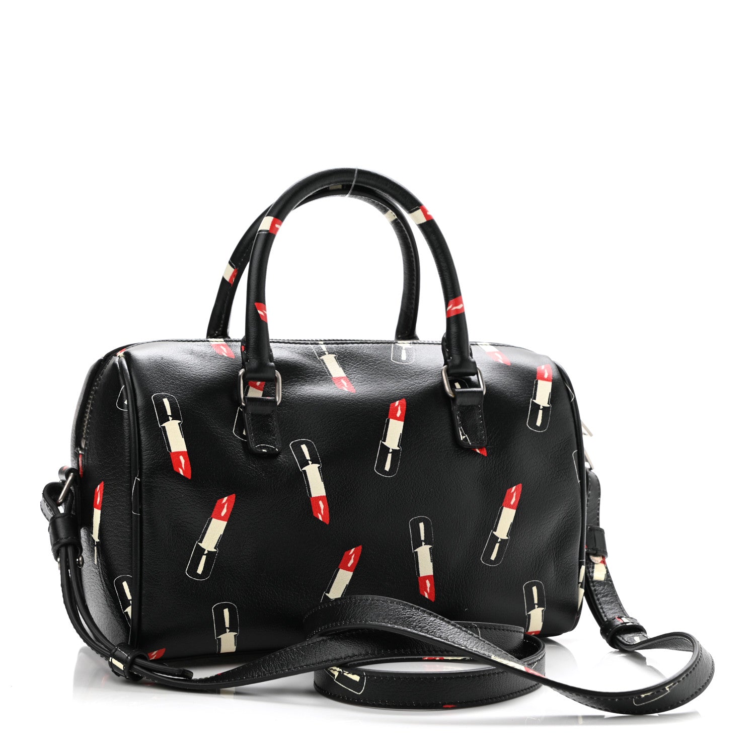 Saint Laurent Calfskin Lipstick Print Classic Baby Duffle Black 3 of 10