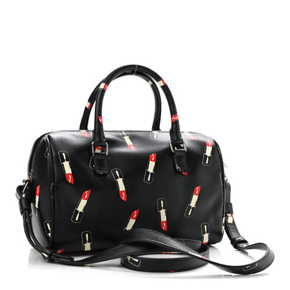 Saint Laurent Calfskin Lipstick Print Classic Baby Duffle Black 3 of 10