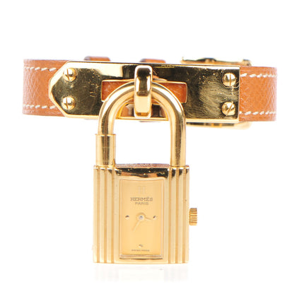 Hermes Stainless Steel Courchevel 20mm Kelly Cadena Quartz Watch Gold 1 of 6