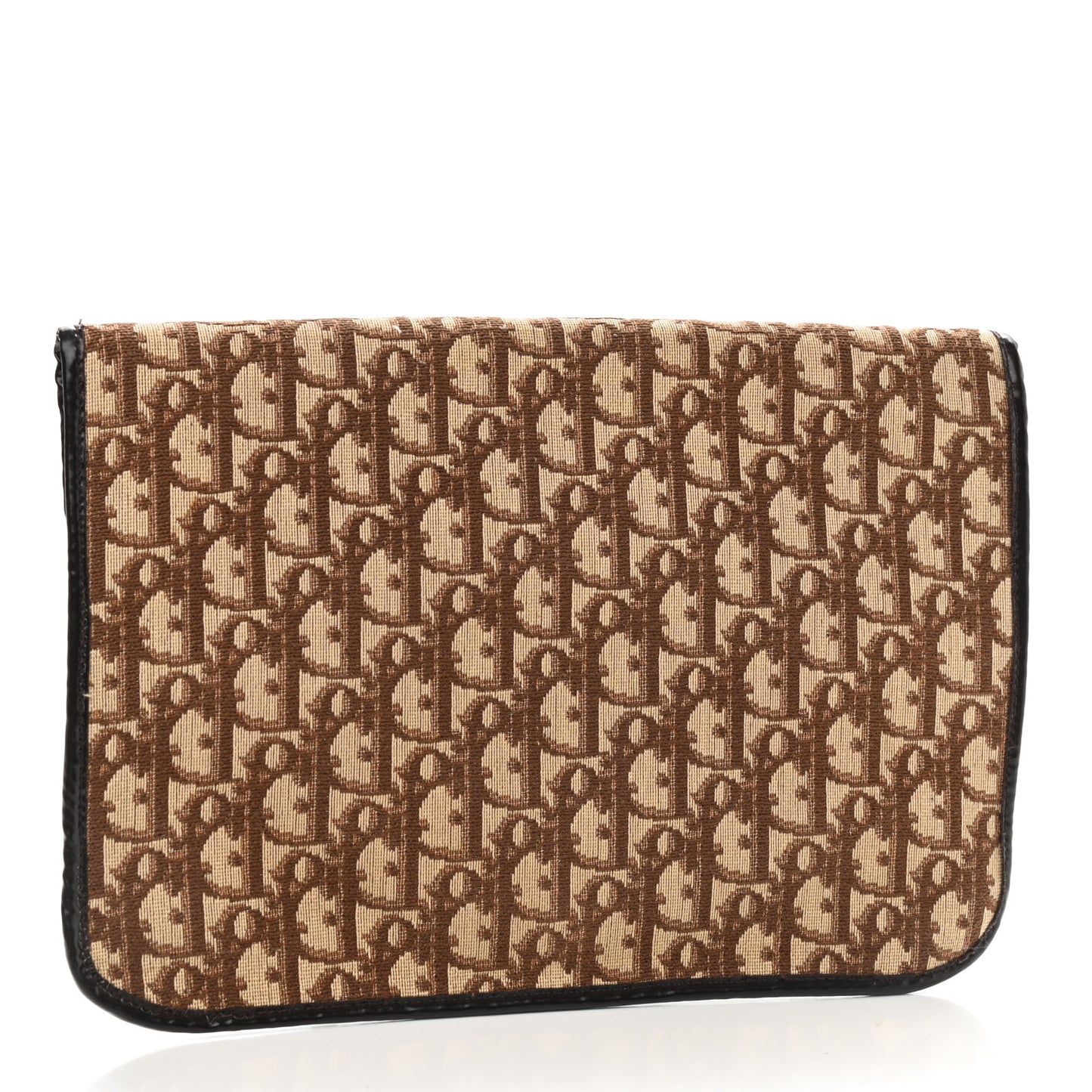 Monogram Fold Over Clutch Brown