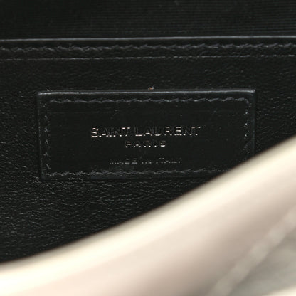 Saint Laurent Crinkled Calfskin Matelasse Monogram Baby Niki Chain Satchel Ivory 5 of 11