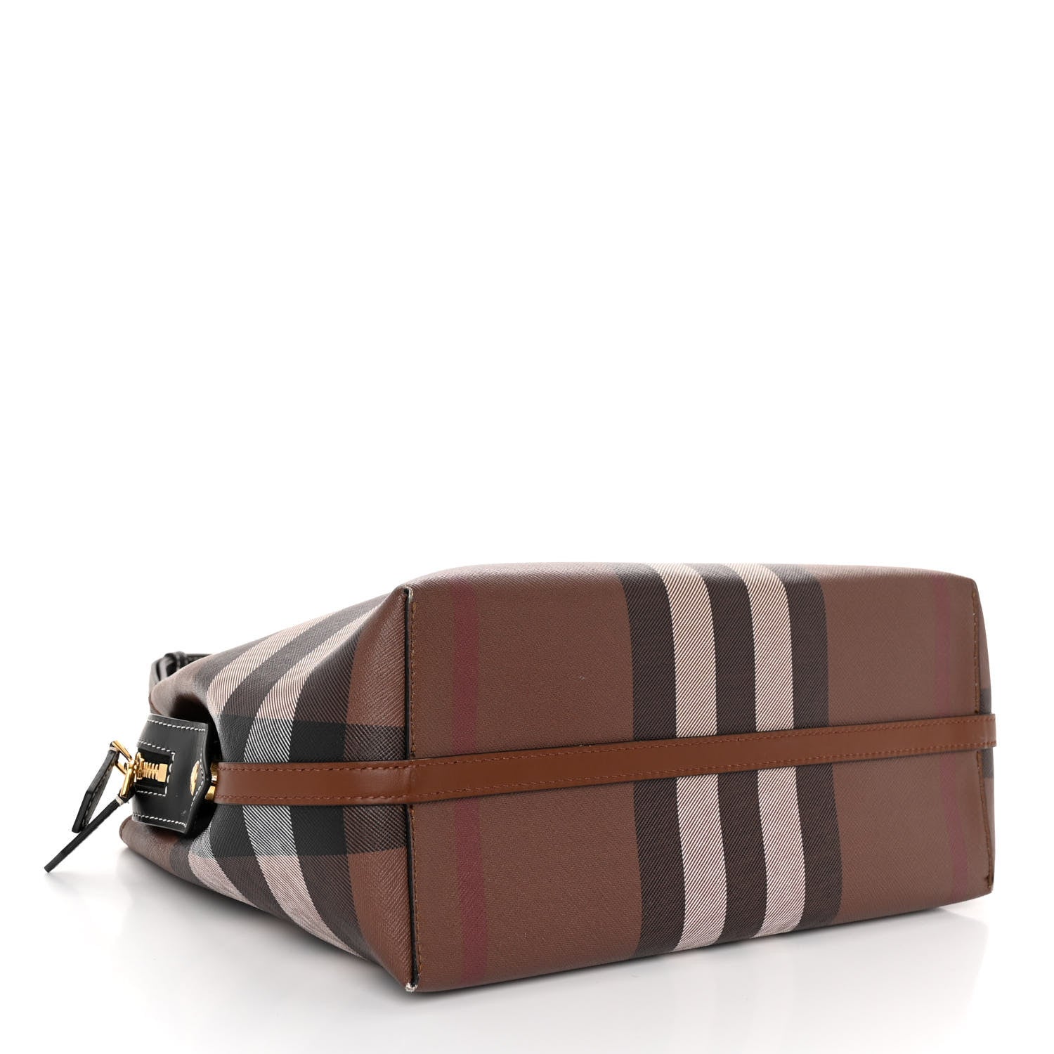 Burberry E-Canvas Check Calfskin Medium Catherine Tote Bag Dark Birch Brown 4 of 9
