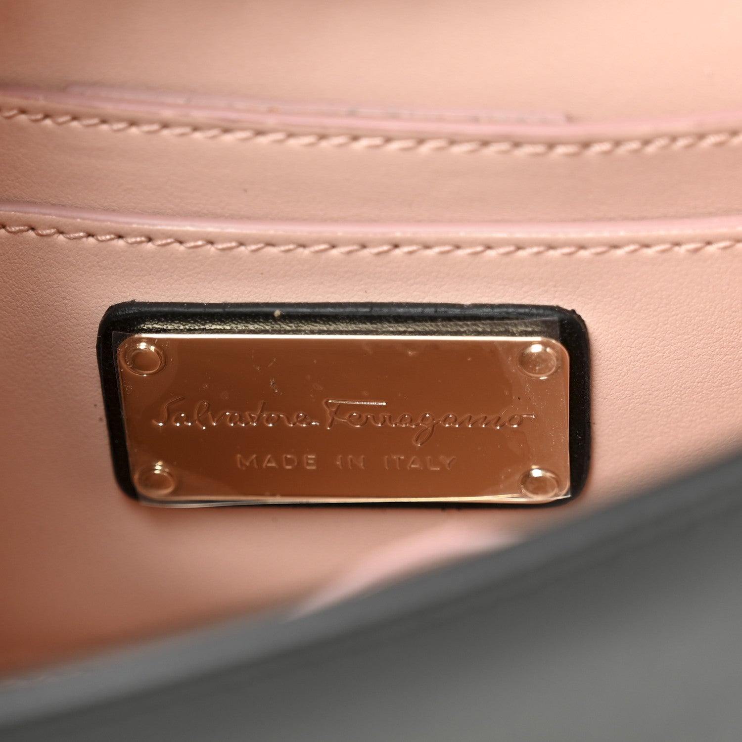 Salvatore Ferragamo Calfskin Studded Mini Vara Bow Rainbow Crossbody Bag Black 6 of 11