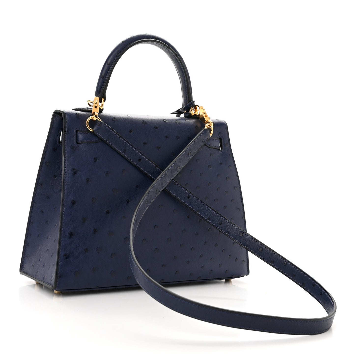 Ostrich Kelly Sellier 25 Bleu Iris