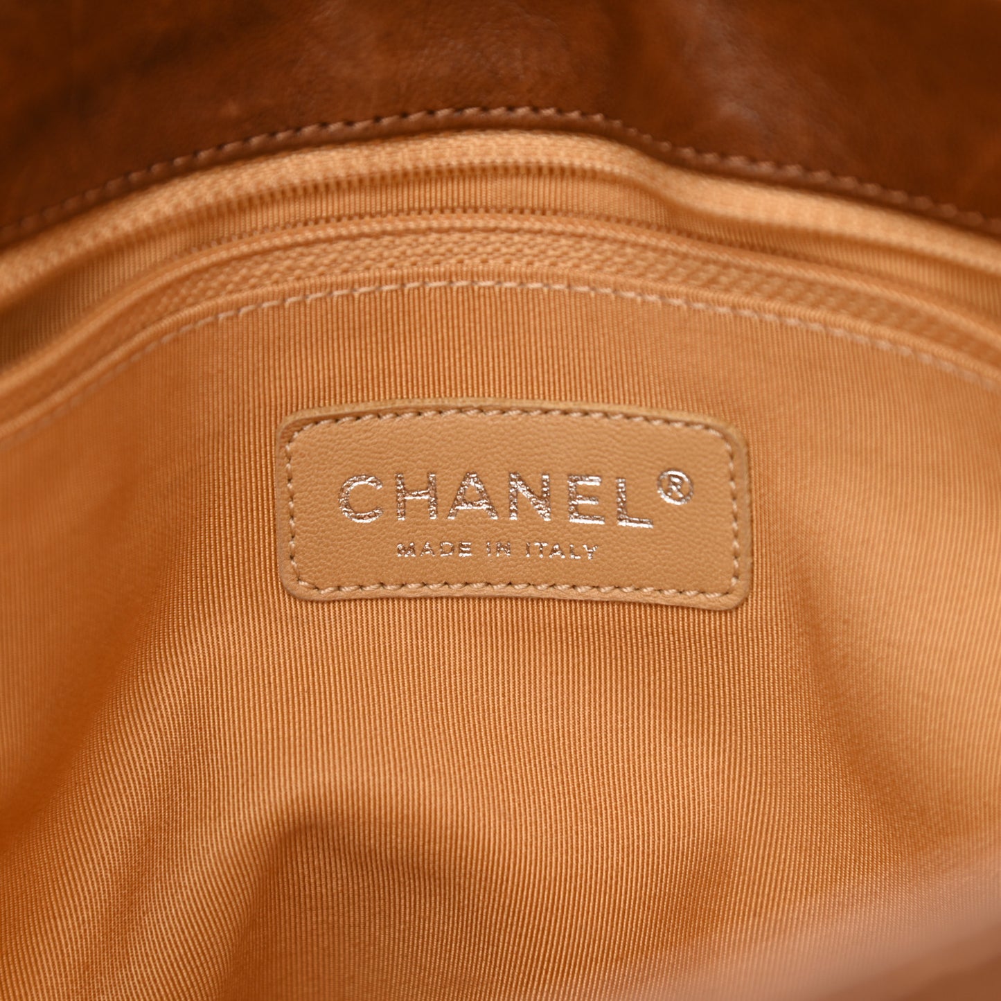 Washed Lambskin Quilted Chain Around Maxi Flap Brown