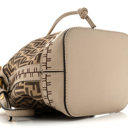 Fendi Suede Vitello Grace F is Fendi Micro FF Mini Mon Tresor Bucket Bag Nude Spring Maya 9 of 15