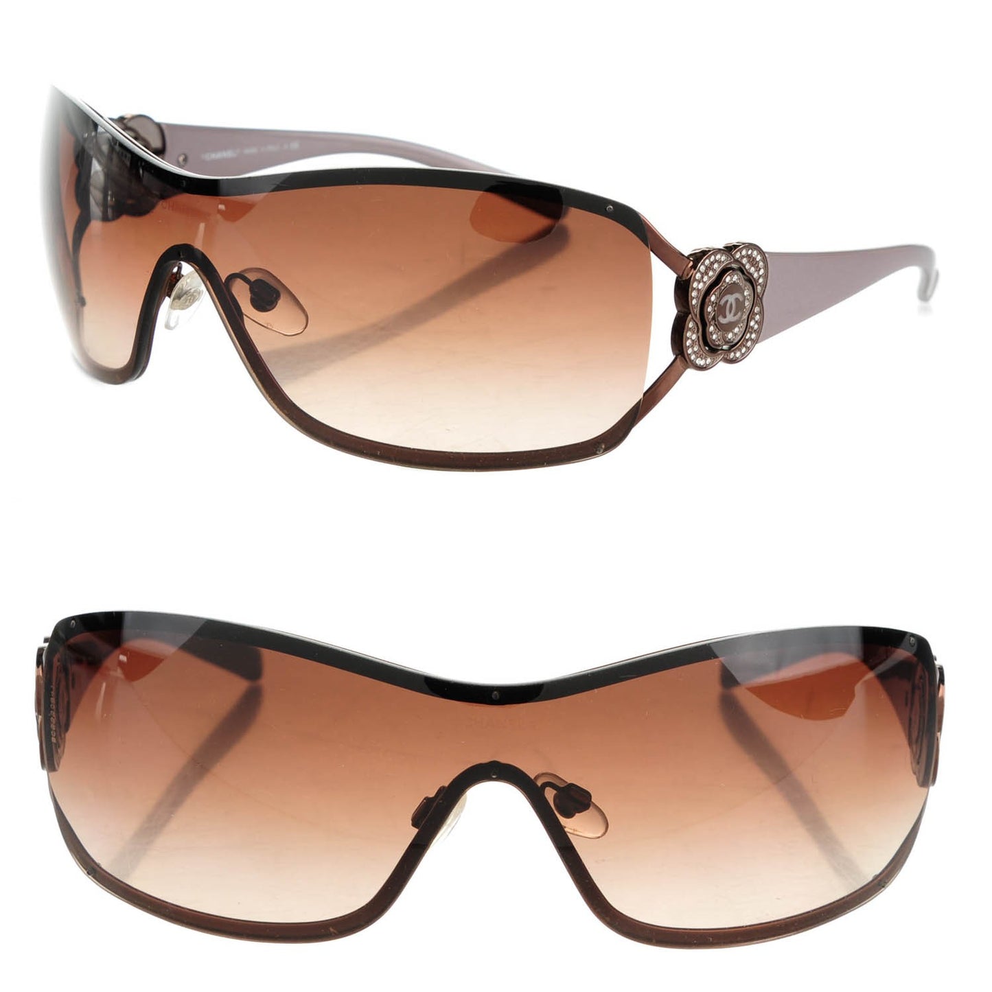 Swarovski Crystal Camellia CC Sunglasses 4164-B Bronze