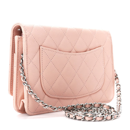 Chanel Caviar Quilted Wallet on Chain WOC Beige Blue 3 of 11