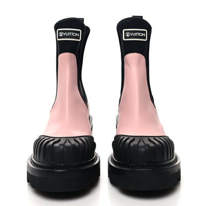 Louis Vuitton Calfskin Beaubourg Ankle Boots 38 Black Pink 2 of 7
