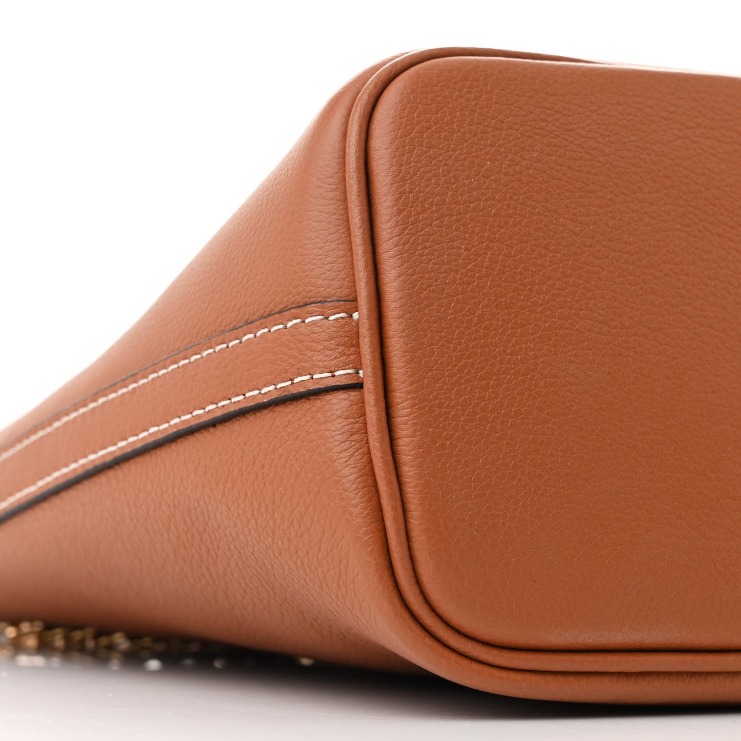 Calfskin Lock and Walk Bucket Cognac