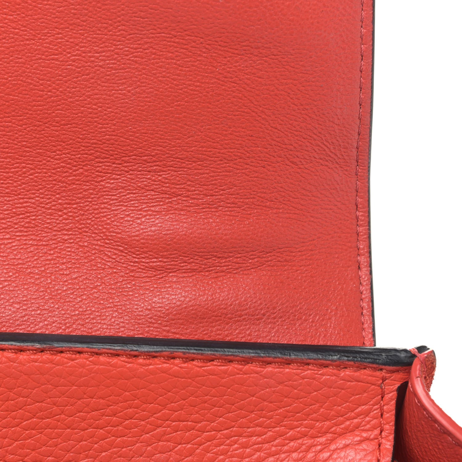 Celine Drummed Calfskin Suede Medium Trapeze Coquelicot 9 of 12