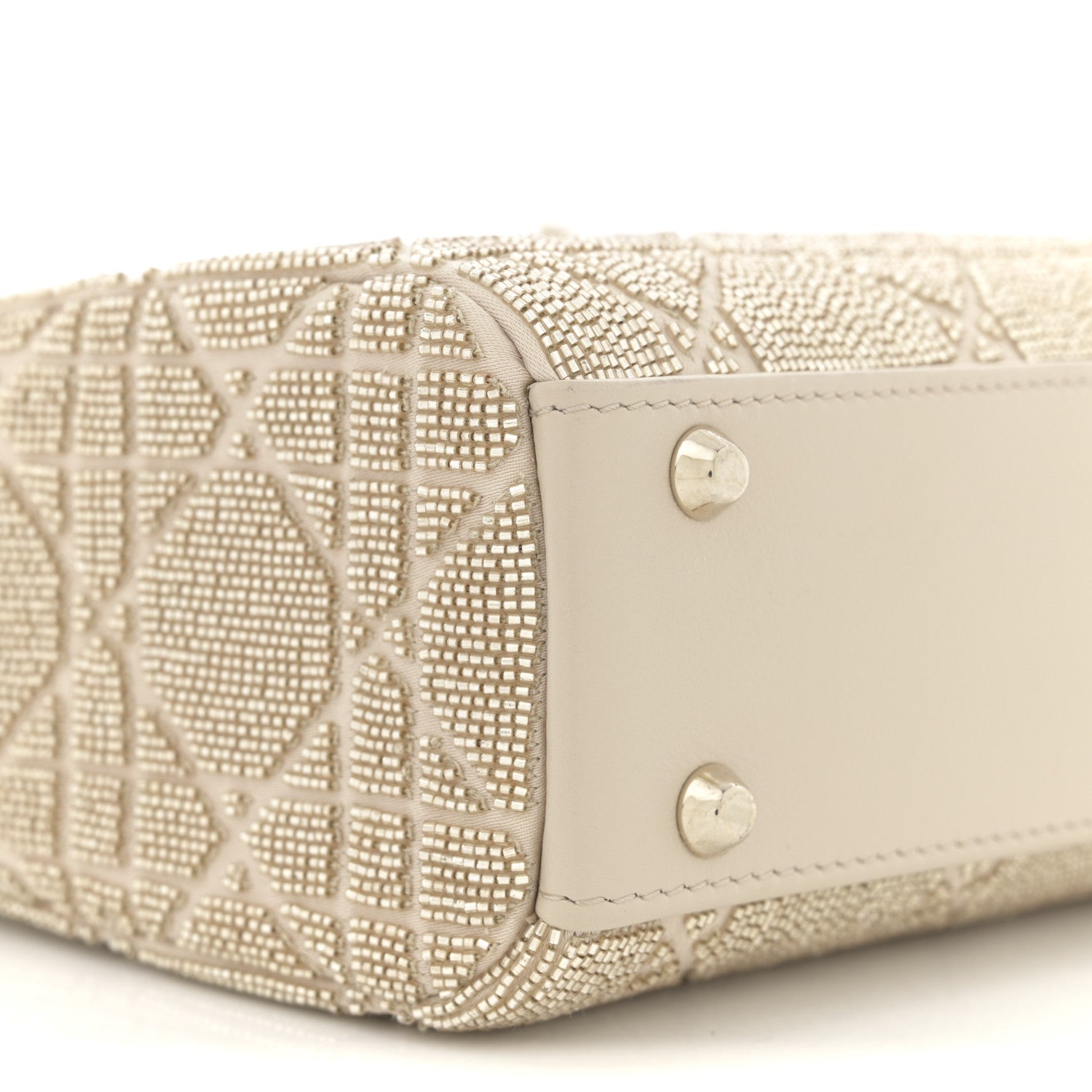 Christian Dior Lambskin Cannage Beaded Embroidered Mini Lady Dior Caramel Beige 9 of 10