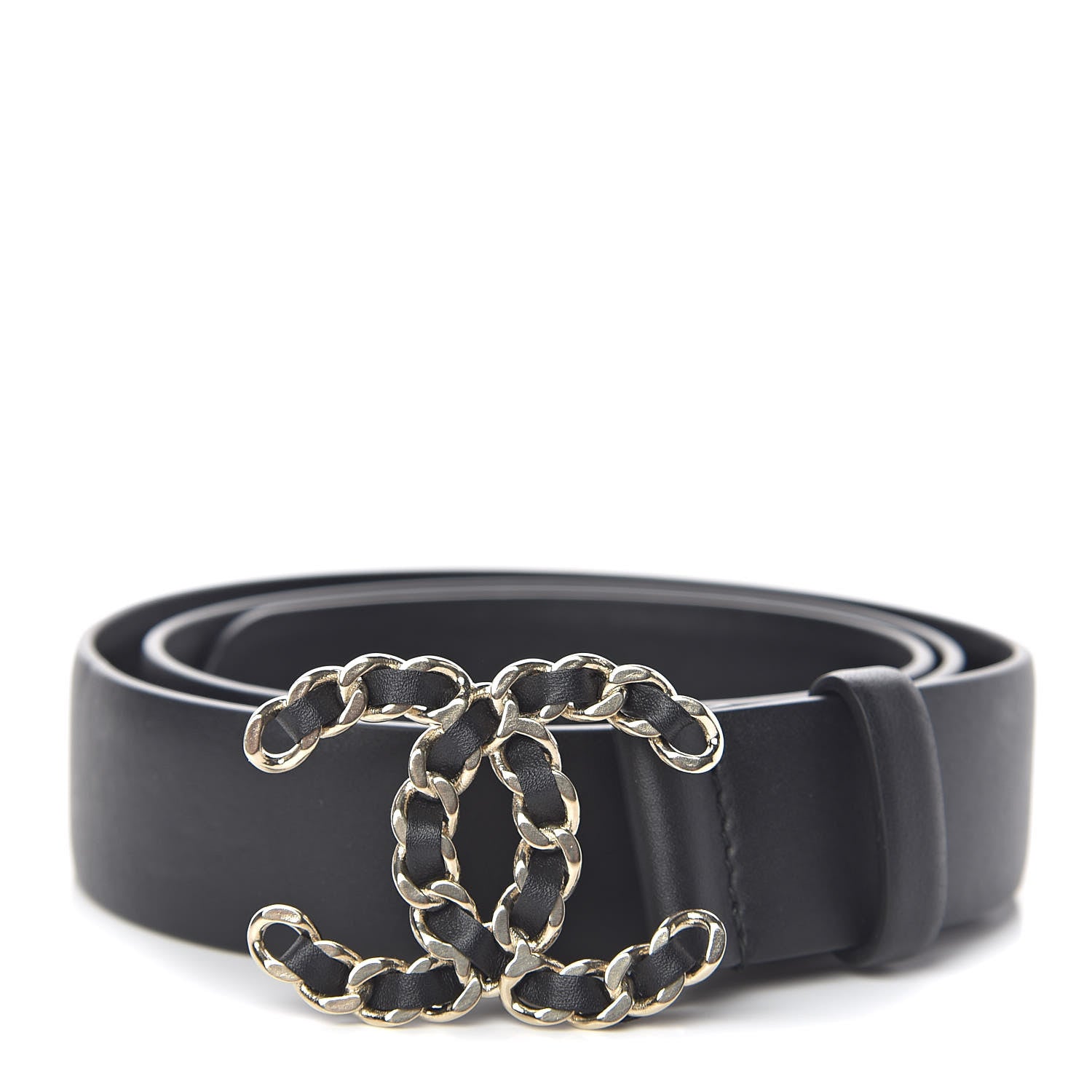 Chanel Lambskin CC Chain Belt 80 32 Black 1 of 8