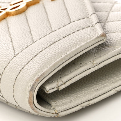 Saint Laurent Grain De Poudre Textured Mixed Matelasse Triquilt Small Monogram Envelope Wallet Blanc Vintage 11 of 13