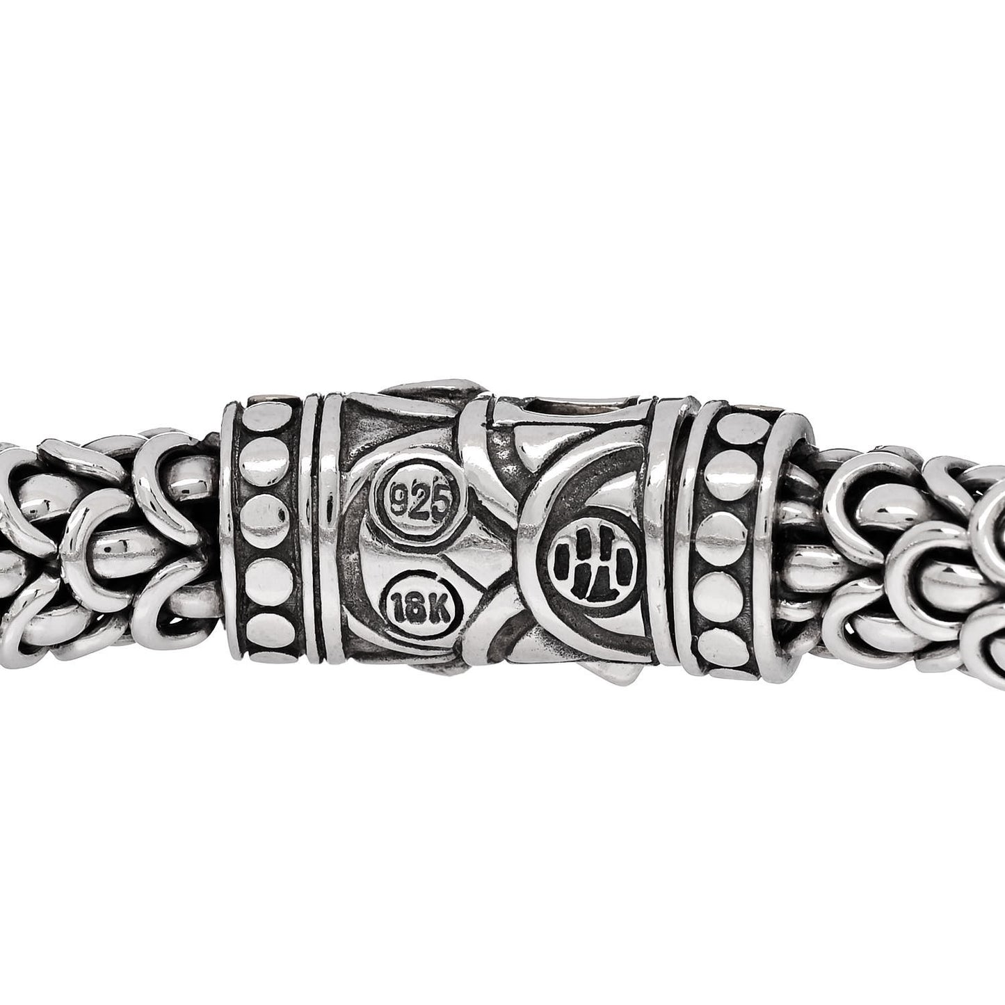 Sterling Silver 18K Yellow Gold 8mm Naga Station Bracelet