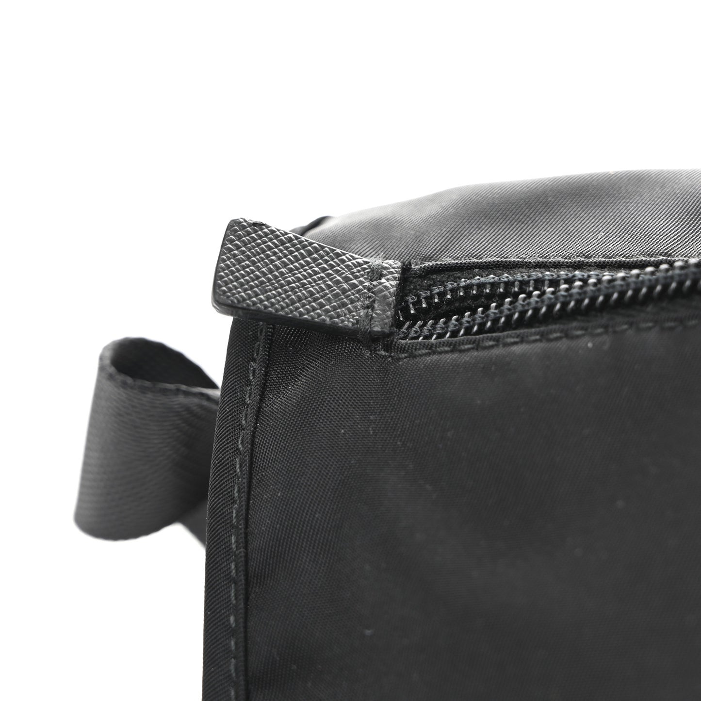 Nylon Vela Saffiano Single Buckle Messenger Shoulder Bag Black