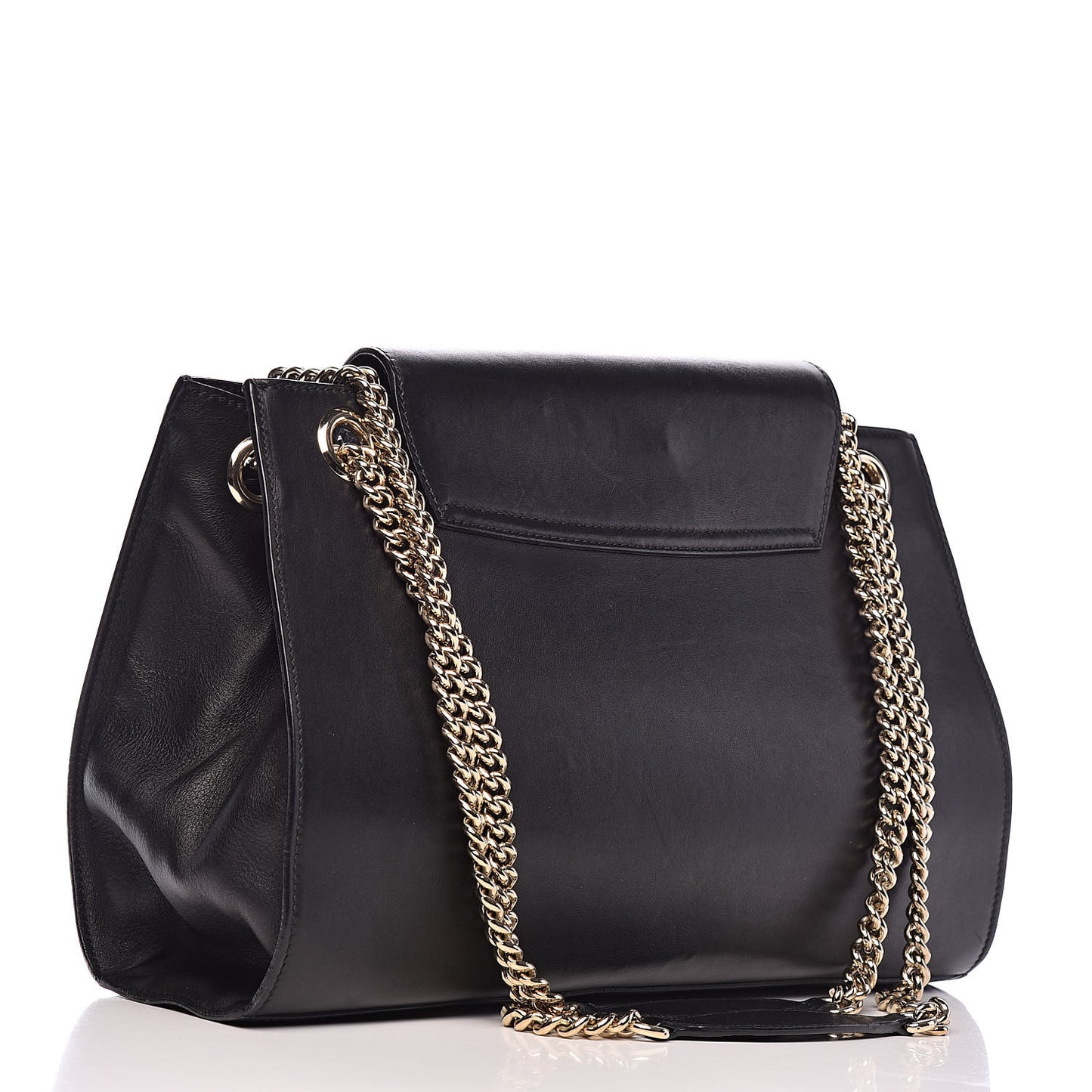 Saddle Soft Lux Large Emily Chain Shoulder Bag Black