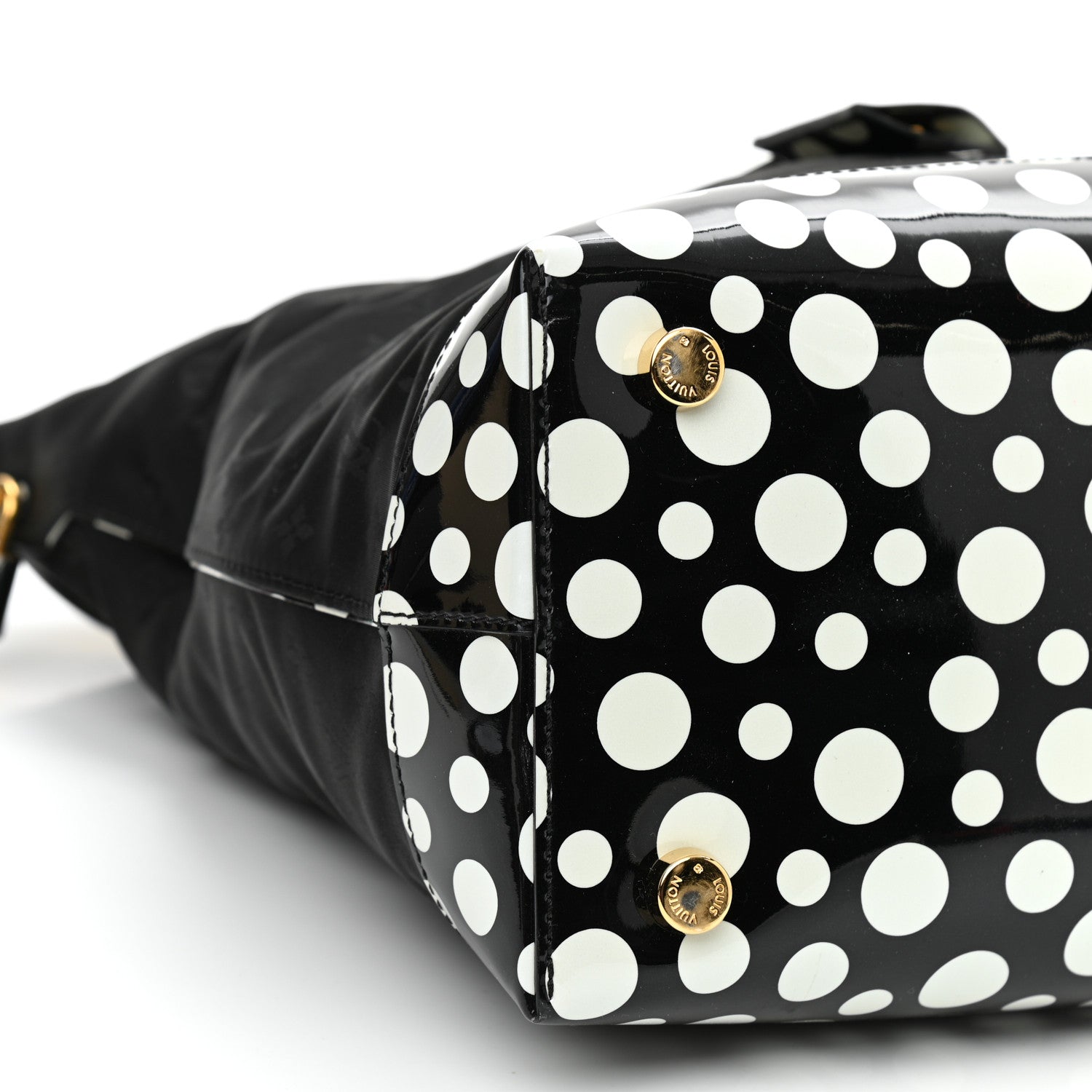 Louis Vuitton Nylon Kusama Infinity Dots Lockit Vertical MM Black White 6 of 9