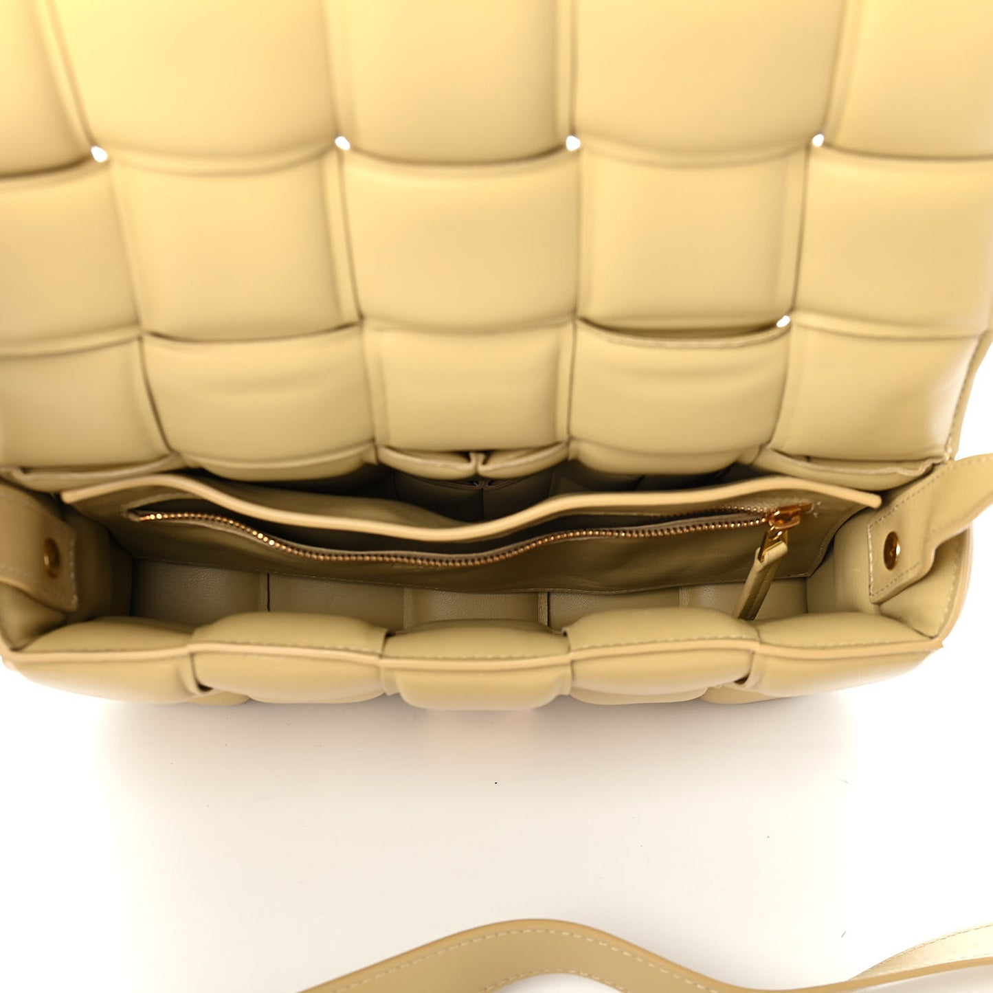 Nappa Maxi Intreccio Padded Cassette Crossbody Bag Tapioca