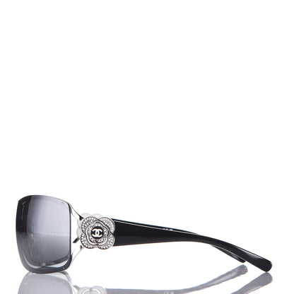 Chanel Swarovski Crystal Camellia CC Sunglasses 4164-B Black 3 of 8