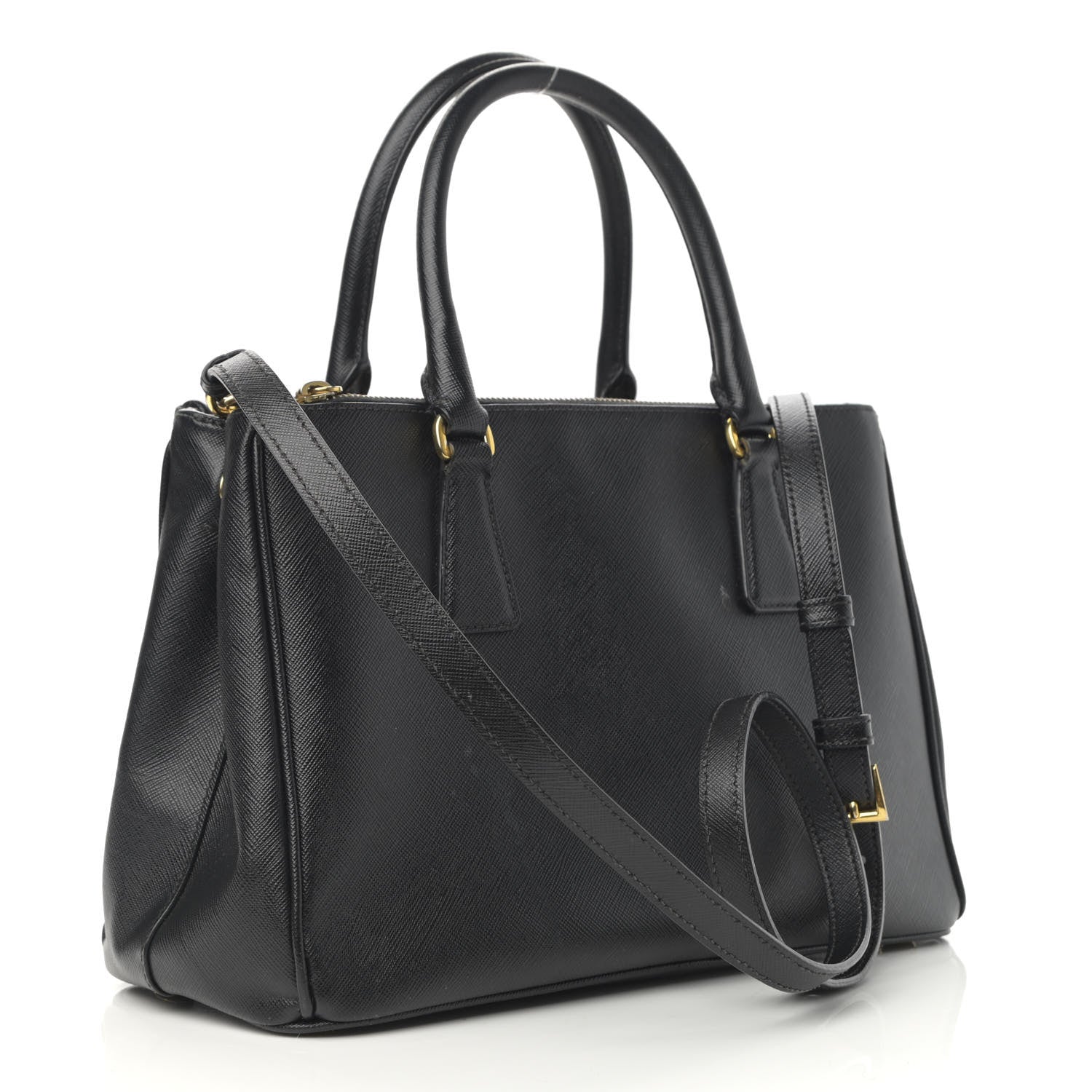 Prada Saffiano Small Galleria Double Zip Tote Black 3 of 17
