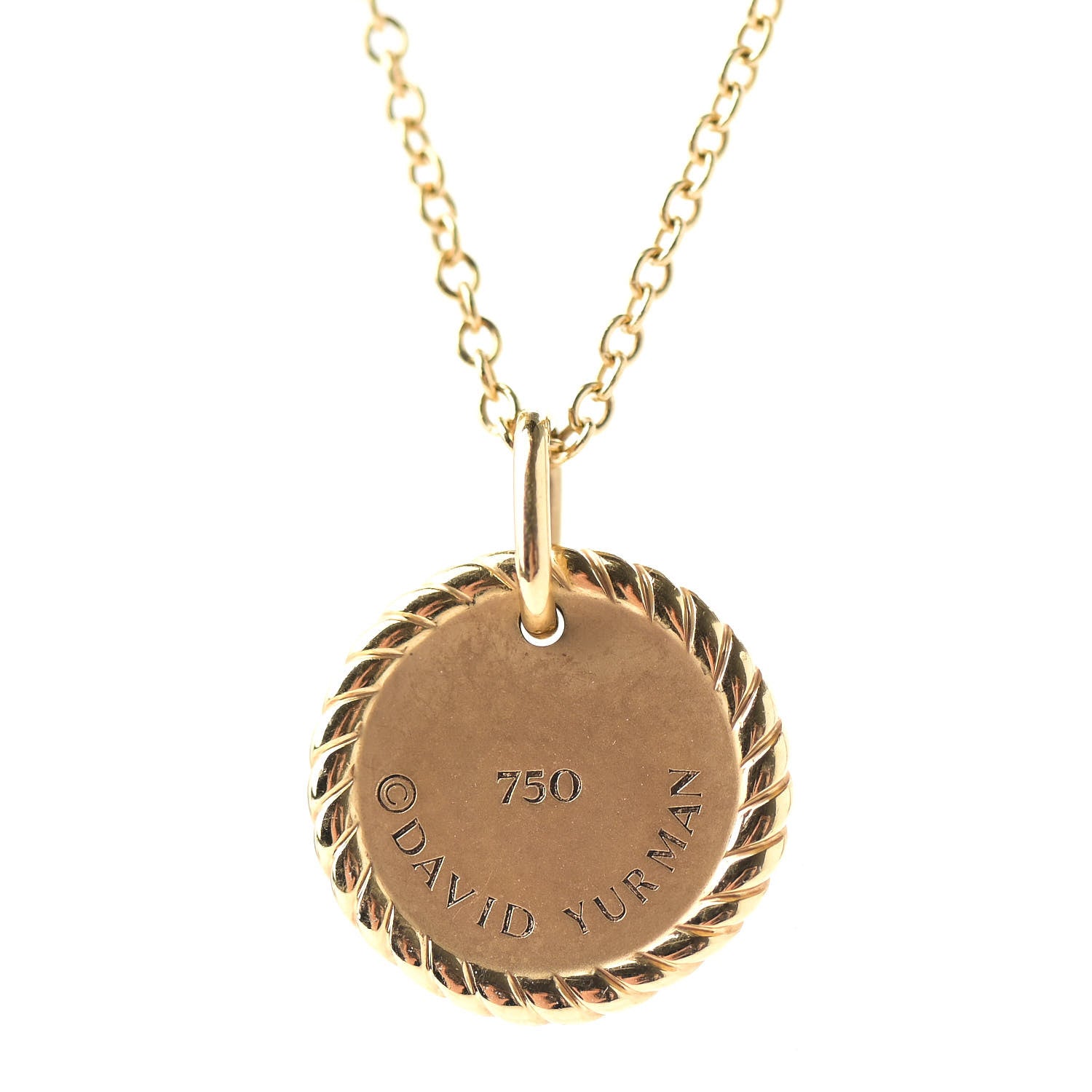 David Yurman 18K Yellow Gold Blue Sapphire Diamond Evil Eye Necklace 4 of 4