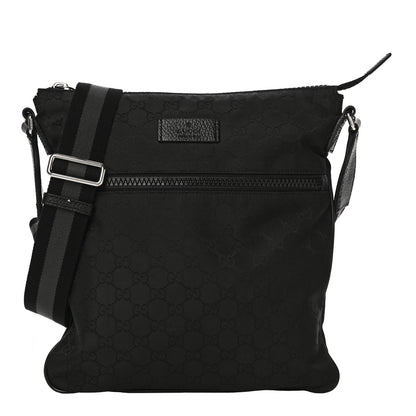 Gucci Nylon Monogram Small Flat Messenger Bag Black 1 of 11
