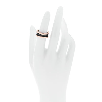 Bulgari 18K Rose Gold Black Ceramic B.Zero1 Two-Band Ring 51 5.75 2 of 5