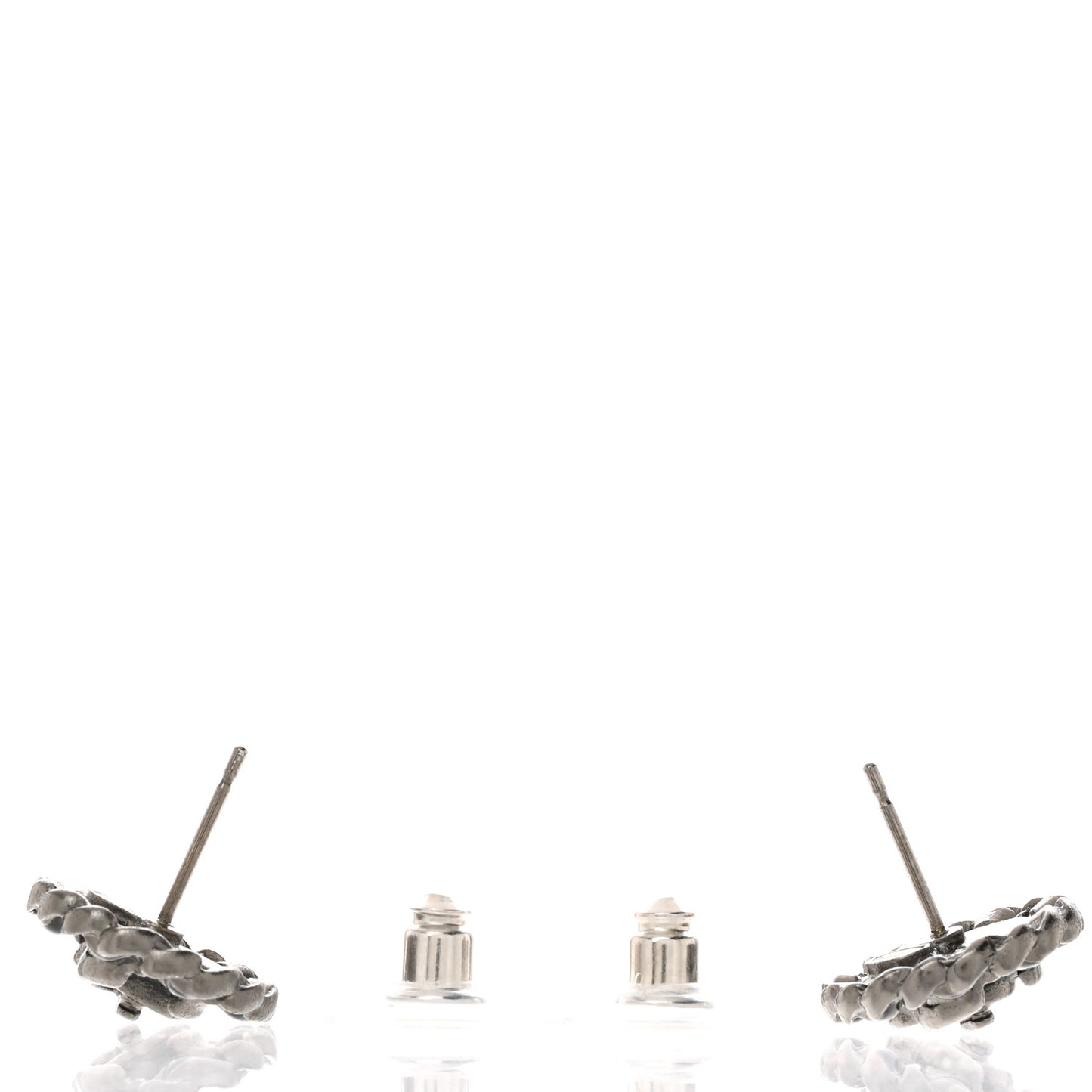 CC Chain Round Earrings Ruthenium Black