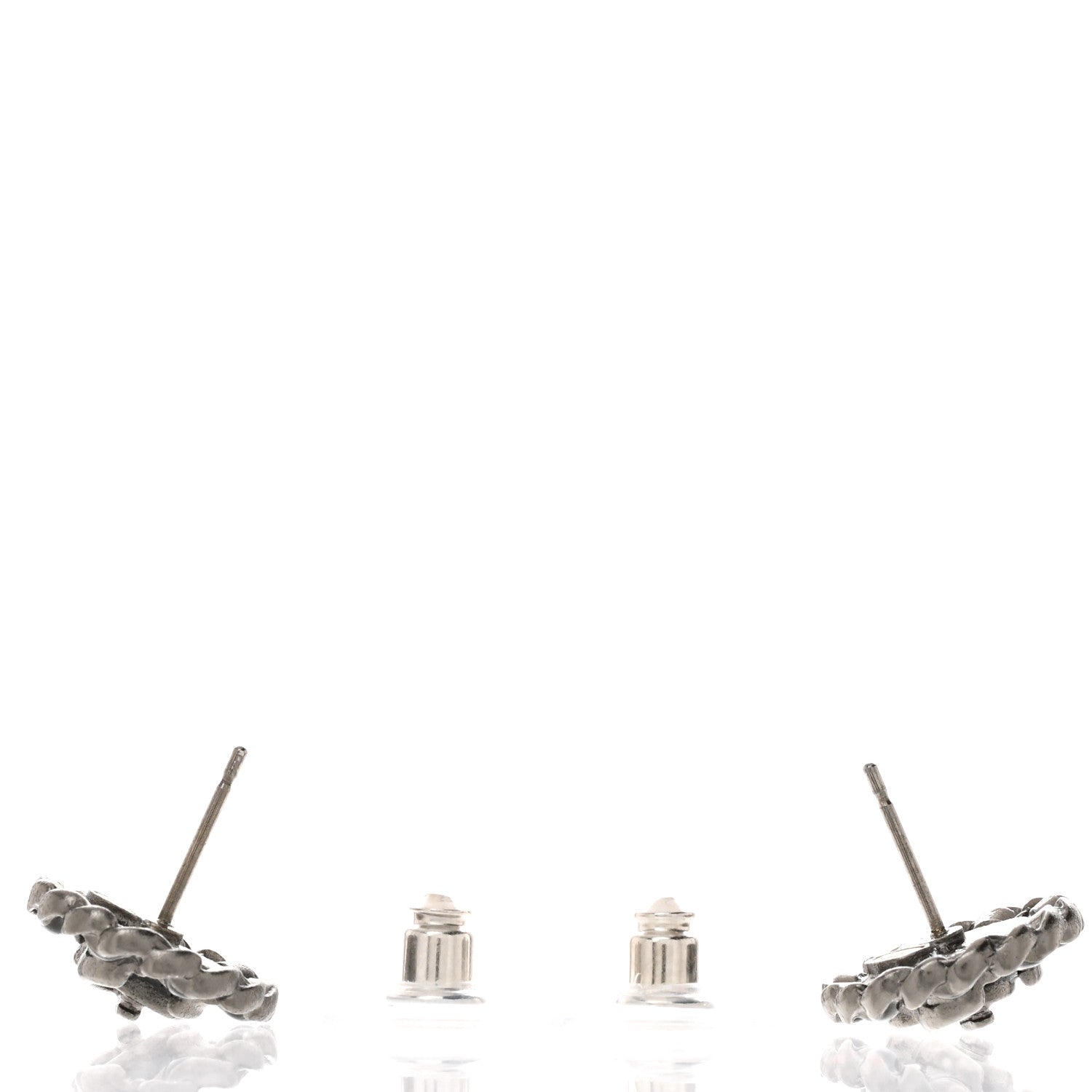 Chanel CC Chain Round Earrings Ruthenium Black 4 of 4