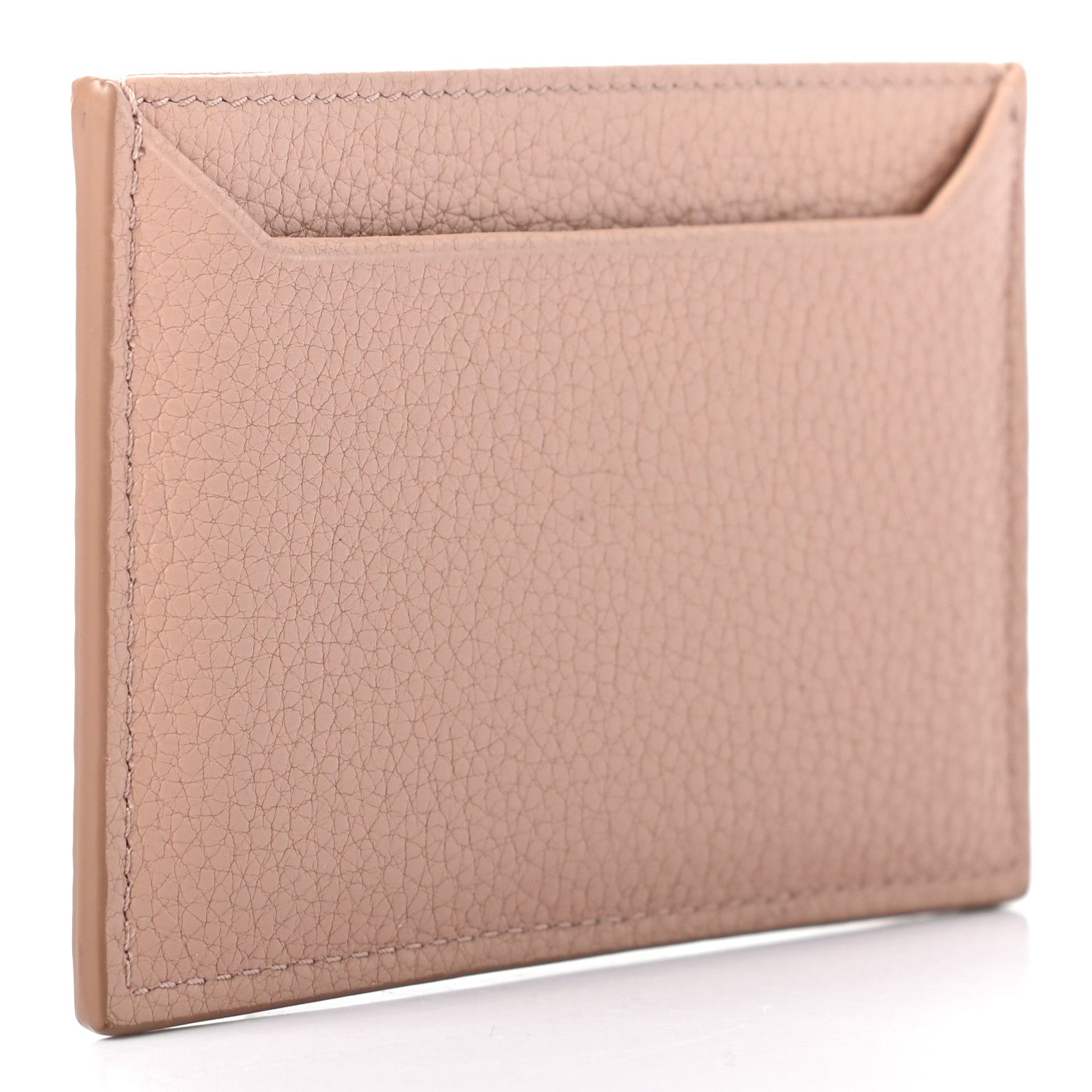 Prada Vitello Grain Metal Card Holder Cipria 3 of 7