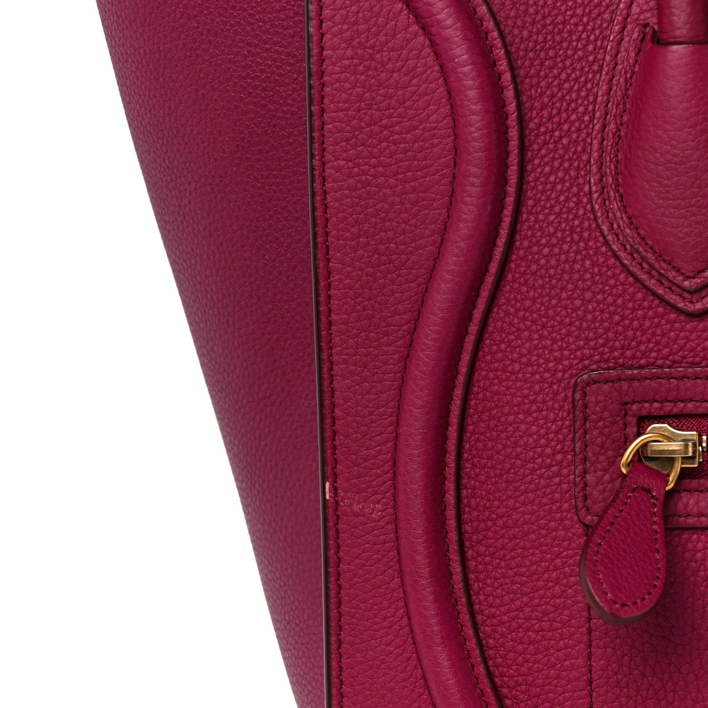 Drummed Calfskin Micro Luggage Plum