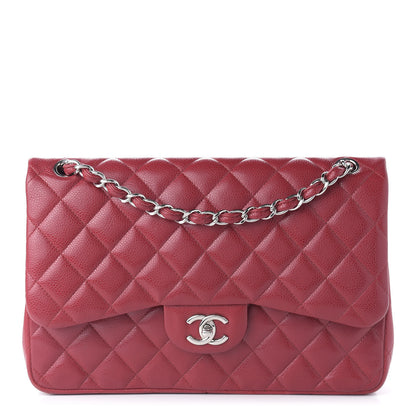 Chanel Caviar Quilted Jumbo Double Flap Red 1 of 12