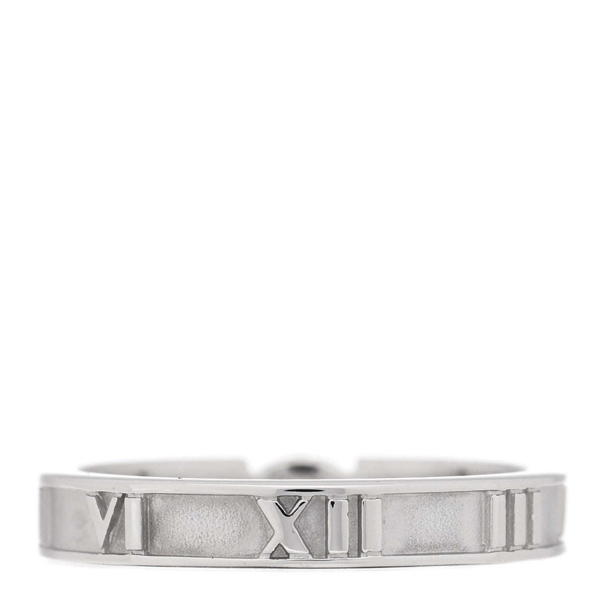 Tiffany 18K White Gold Diamond Atlas Solitaire Band Ring 49 5 3 of 4